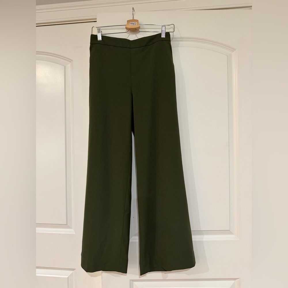 Banana Republic Factory Hayden Wide Leg Pant, Olive Green, Size 2P